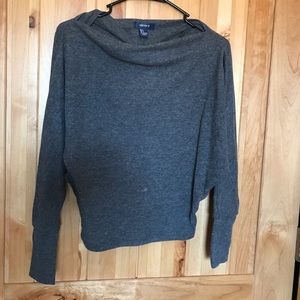 Long sleeve dolman top with boat neckline